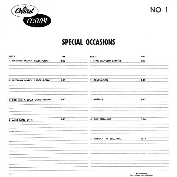 Dan Kirsten : Release No. 4 - Special Occasions (LP, Album, Mono)