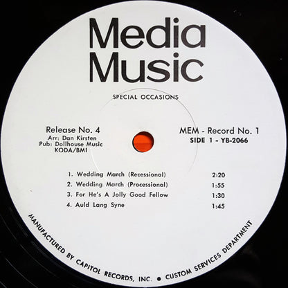 Dan Kirsten : Release No. 4 - Special Occasions (LP, Album, Mono)