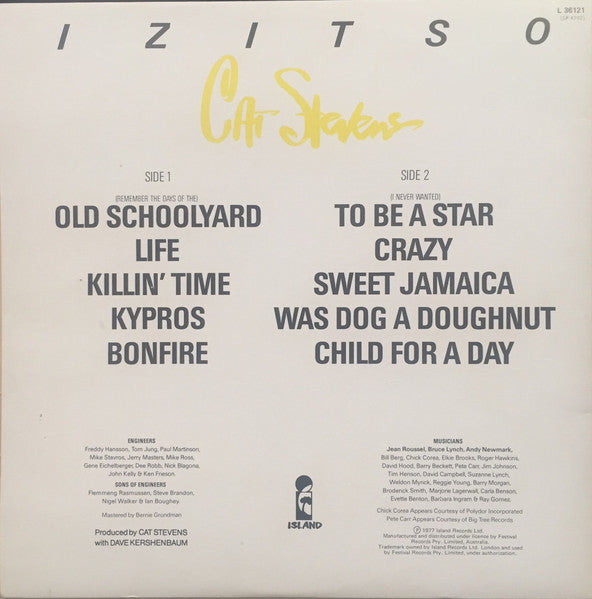 Cat Stevens : Izitso (LP, Album, Gat)