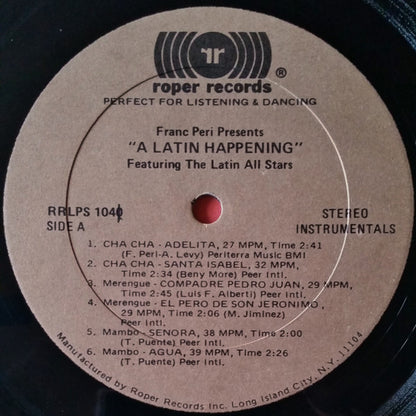 Franc Peri presents The Latin All Stars ,and The Dancing Strings : A Latin Happening (LP, Album)