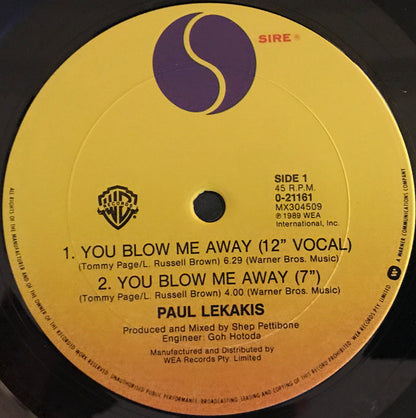 Paul Lekakis : You Blow Me Away (12", Single)