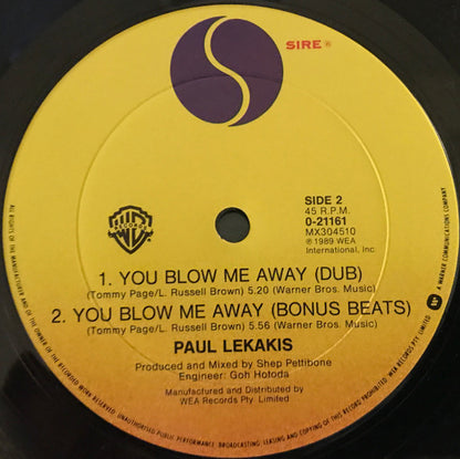 Paul Lekakis : You Blow Me Away (12", Single)