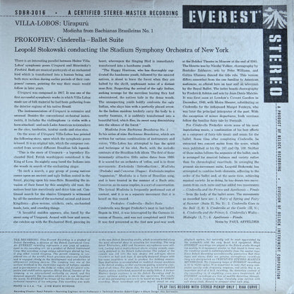 Villa-Lobos* / Prokofiev* - Stokowski* Conducting The Stadium Symphony Orchestra Of New York : Uirapurú + Modinha (From Bachianas Brasileiras No. 1)  / Cinderella (Ballet Suite) (LP, Album, Sil)