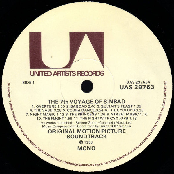 Bernard Herrmann : The 7th Voyage Of Sinbad (Original Motion Picture Soundtrack) (LP, Mono, RE)