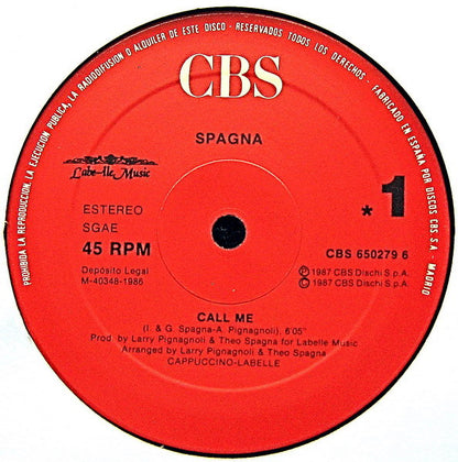 Ivana Spagna : Call Me (12", Maxi)