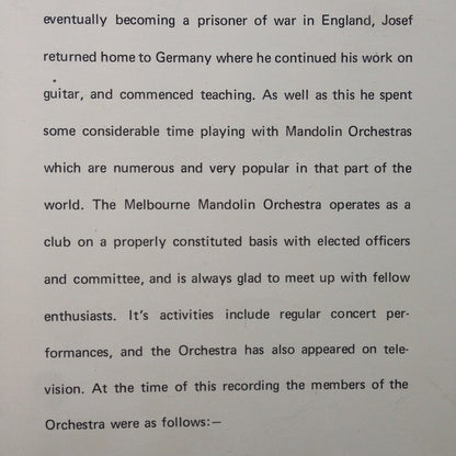 Melbourne Mandolin Orchestra Conducted By Josef Ruecker : Andalusian Romance (LP, Album)