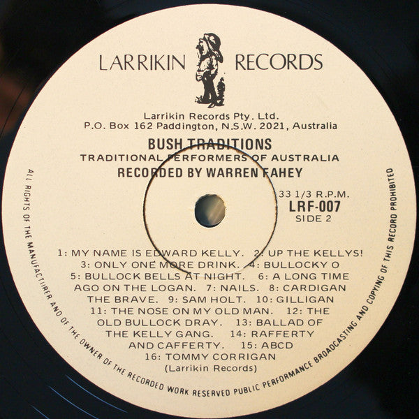 Various : Bush Traditions (Traditional Performers Of Australia) (LP, Album, Gat)