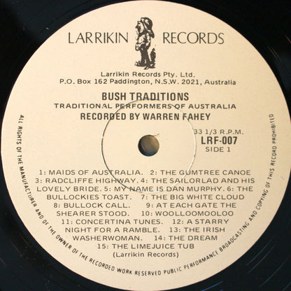 Various : Bush Traditions (Traditional Performers Of Australia) (LP, Album, Gat)