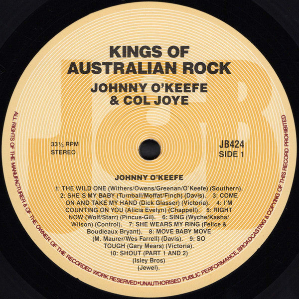 Col Joye & Johnny O'Keefe : Kings Of Australian Rock (LP, Comp)