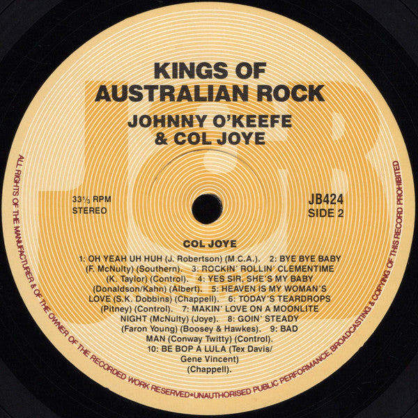 Col Joye & Johnny O'Keefe : Kings Of Australian Rock (LP, Comp)