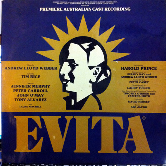 Andrew Lloyd Webber, Tim Rice : Evita Premiere Australian Cast Recording (Excerpts From The Australian Production) (LP, Album, Gat)