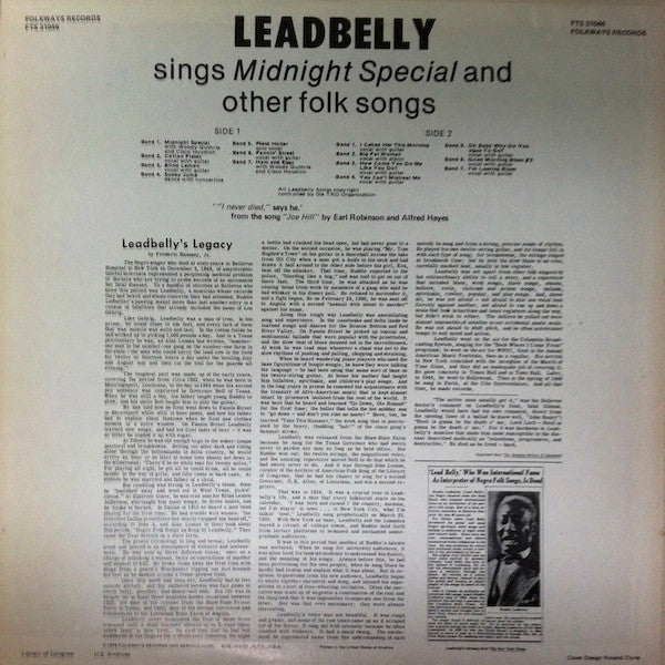 Leadbelly : Midnight Special (LP)