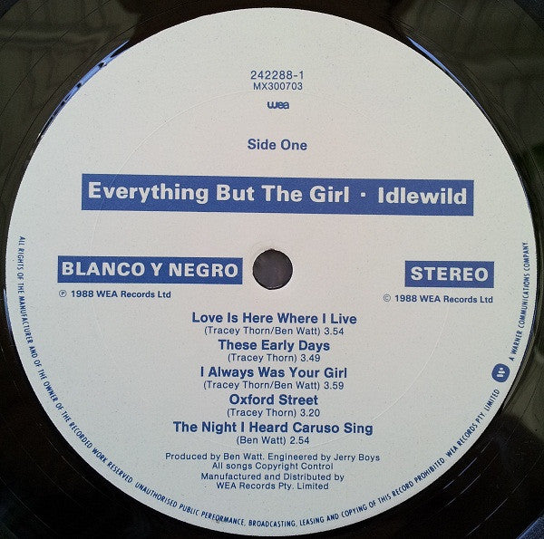 Everything But The Girl : Idlewild (LP, Album)