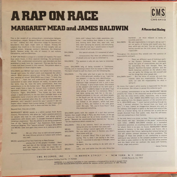 Margaret Mead and James Baldwin : A Rap On Race (2xLP)