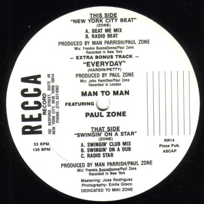 Man To Man*  Featuring Paul Zone : New York City Beat / Swingin' On A Star (12")