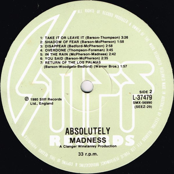 Madness : Absolutely (LP, Album)