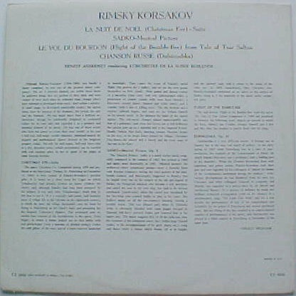 L'Orchestre De La Suisse Romande, Ernest Ansermet : Rimsky-Korsakov_La Nuit De Noel-Sadko-Le Vol Du Bourdon-Chanson Russe (LP, Album, RP)