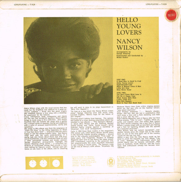 Nancy Wilson : Hello Young Lovers (LP, Album, Mono, Club)