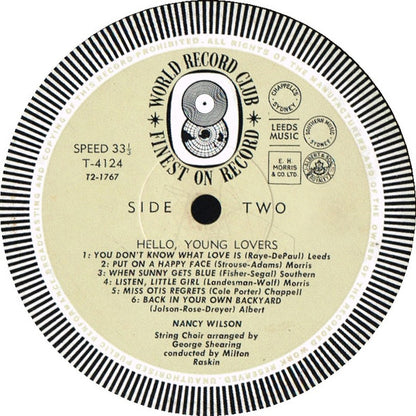 Nancy Wilson : Hello Young Lovers (LP, Album, Mono, Club)