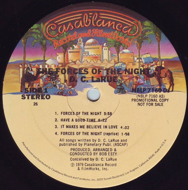 D.C. LaRue : Forces Of The Night (LP, Album, P/Mixed, Promo, PRC)