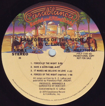 D.C. LaRue : Forces Of The Night (LP, Album, P/Mixed, Promo, PRC)