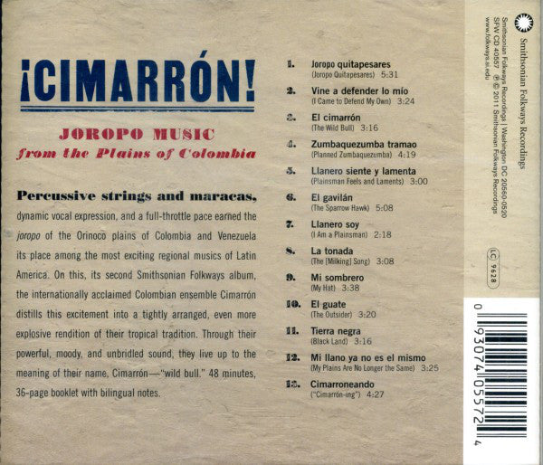 ¡Cimarrón!* : Joropo Music From the Plains of Colombia (CD, Album)