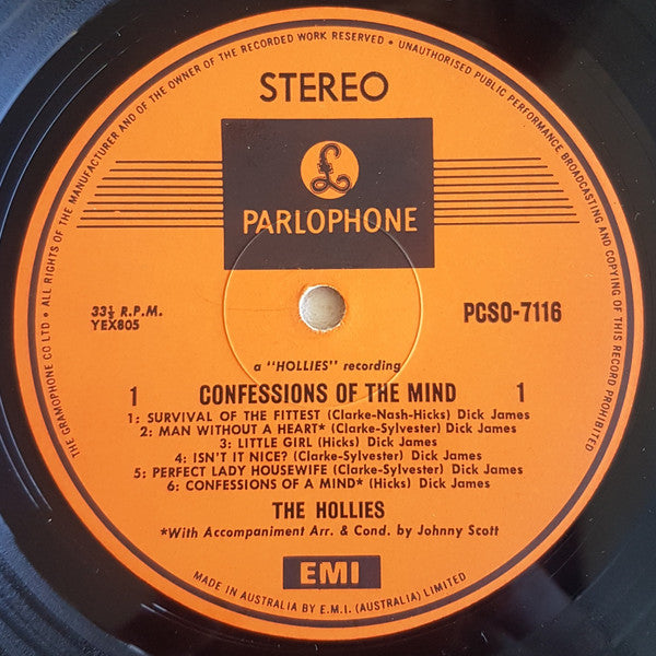 Hollies* : Confessions Of The Mind (LP, Album)