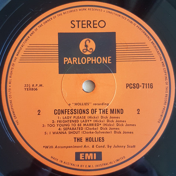 Hollies* : Confessions Of The Mind (LP, Album)