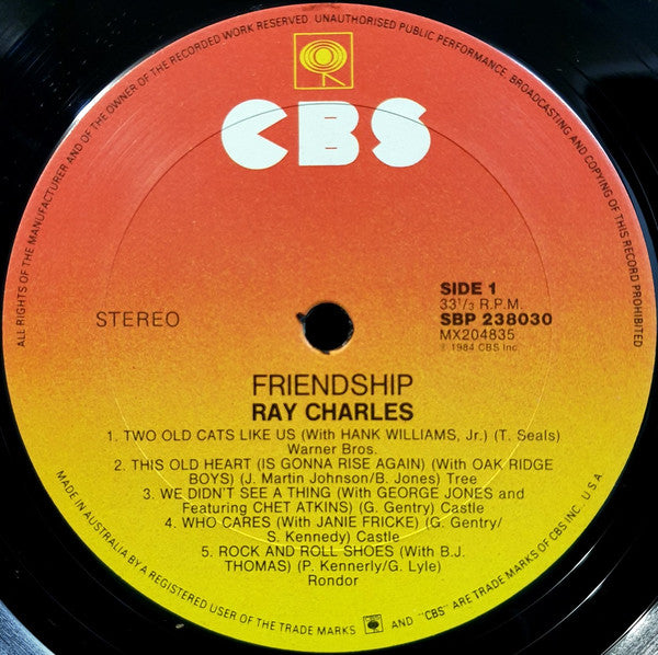 Ray Charles : Friendship (LP, Album)