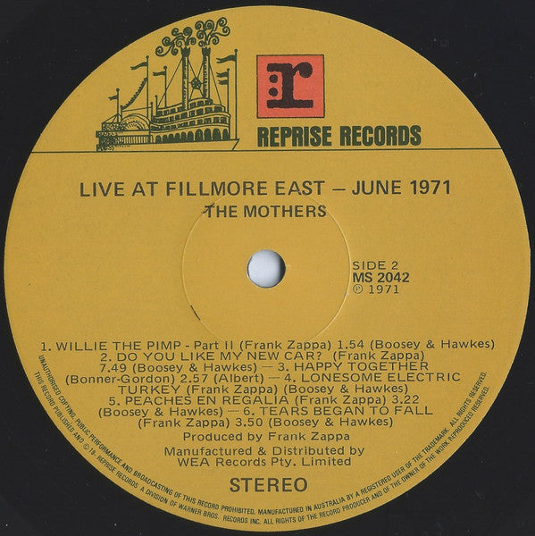 The Mothers : Fillmore East - June 1971 (LP, Album, RE)