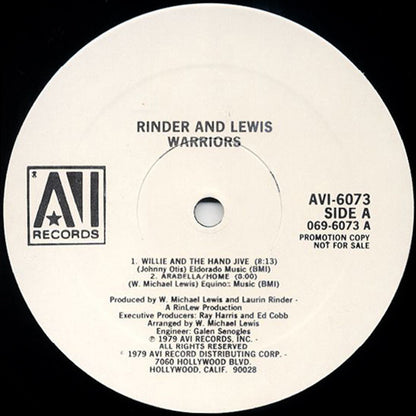 Rinder & Lewis : Warriors (LP, Album, Promo)
