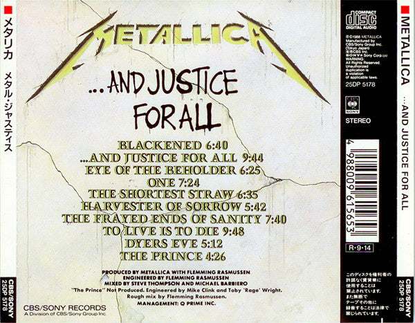 Metallica : ...And Justice For All (CD, Album)