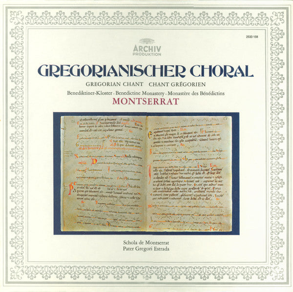 Escolanía De Montserrat / Gregori Estrada : Gregorianischer Choral (LP, Gat)