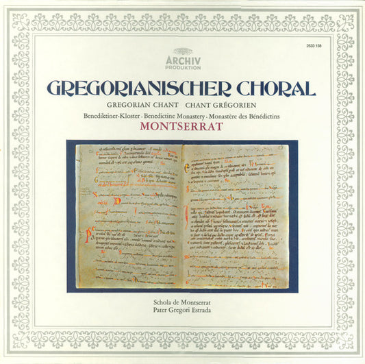 Escolanía De Montserrat / Gregori Estrada : Gregorianischer Choral (LP, Gat)