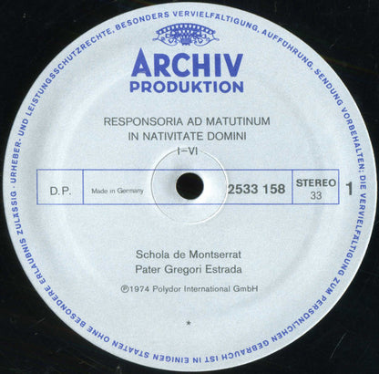 Escolanía De Montserrat / Gregori Estrada : Gregorianischer Choral (LP, Gat)