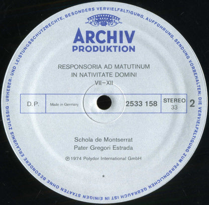 Escolanía De Montserrat / Gregori Estrada : Gregorianischer Choral (LP, Gat)