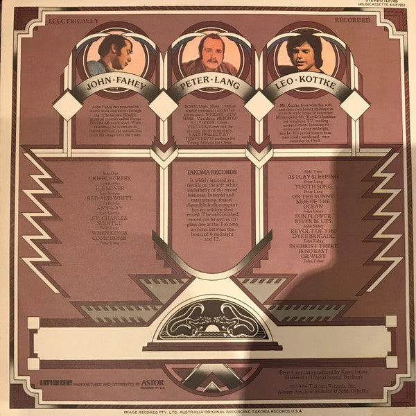 Leo Kottke / Peter Lang / John Fahey : Leo Kottke / Peter Lang / John Fahey (LP, Album)