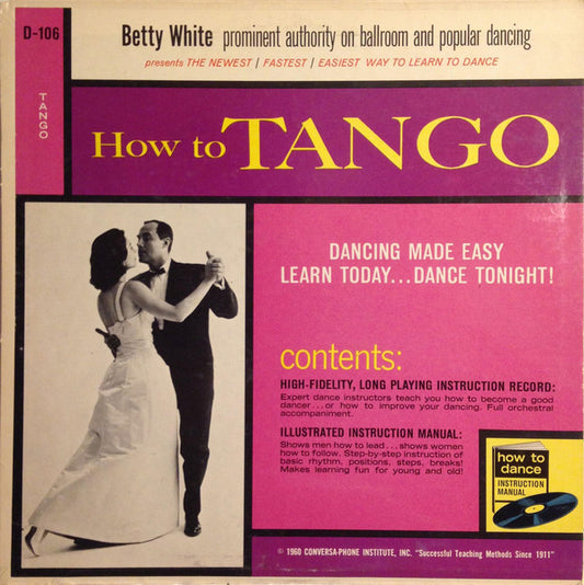 Betty White (2) : How To Tango (LP, Album, RE)