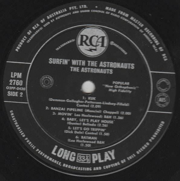 The Astronauts (3) : Surfin' With The Astronauts (LP, Album, Mono)