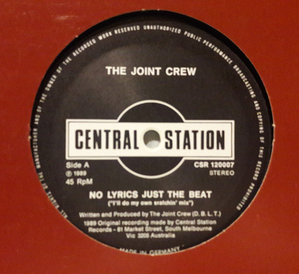 The Joint Crew : No Lyrics Just The Beat (12")