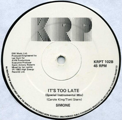 Simone (2) : It's Too Late (12")