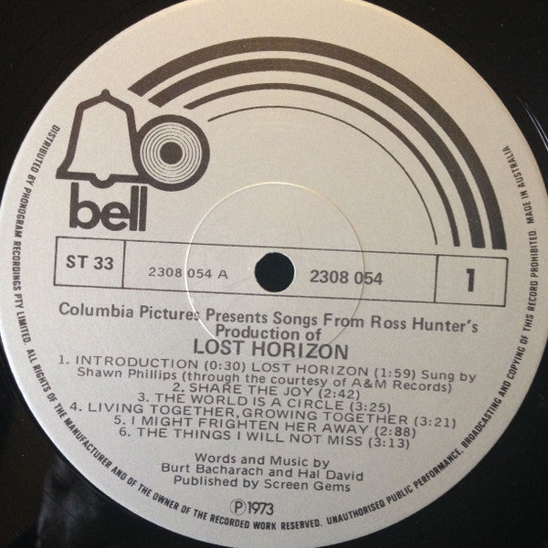 Burt Bacharach : Lost Horizon (Original Soundtrack) (LP, Album, Gat)