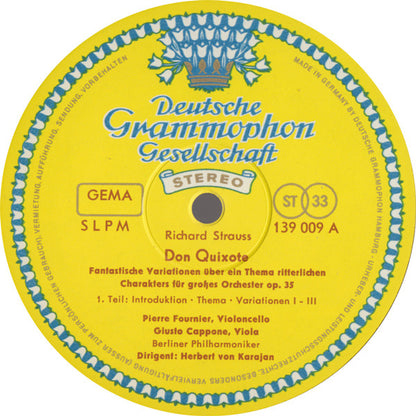 Richard Strauss - Pierre Fournier, Berliner Philharmoniker, Herbert von Karajan : Don Quixote (LP, Album)