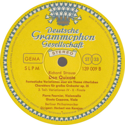 Richard Strauss - Pierre Fournier, Berliner Philharmoniker, Herbert von Karajan : Don Quixote (LP, Album)