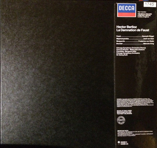 Berlioz*, Sir Georg Solti*, Kenneth Riegel, Frederica von Stade, José van Dam, Malcolm King, Chicago Symphony Orchestra & Chorus* : La Damnation De Faust (3xLP + Box)