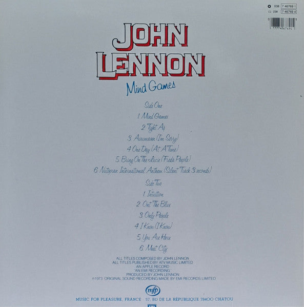 John Lennon : Mind Games (LP, Album, RE)
