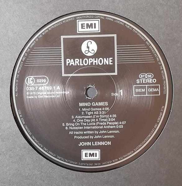 John Lennon : Mind Games (LP, Album, RE)