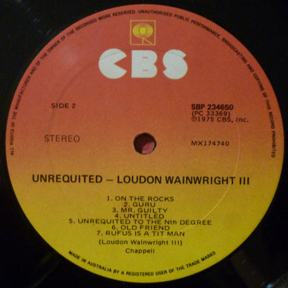 Loudon Wainwright III : Unrequited (LP, Album)