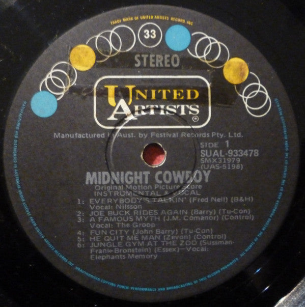 Various : Midnight Cowboy (Original Motion Picture Score) (LP, Album)