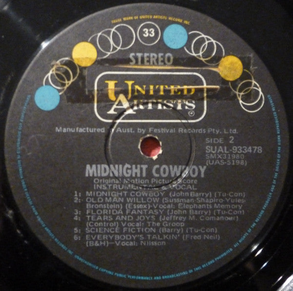 Various : Midnight Cowboy (Original Motion Picture Score) (LP, Album)